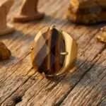 Anillo del tercer ojo con piedra de ojo de tigre