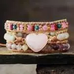 Pulsera de la autoaceptación y amor a uno mismo de cuarzo rosa