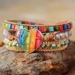 Pulsera de la superación con corazón de jaspe