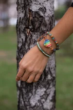 Pulsera de la superación con corazón de jaspe imperial