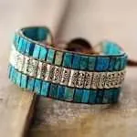 Brazalete del equilibrio del ying y el yang con piedras de jaspe