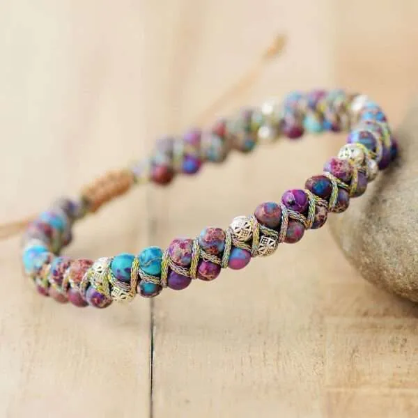 Pulsera de la relajación con piedras de jaspe