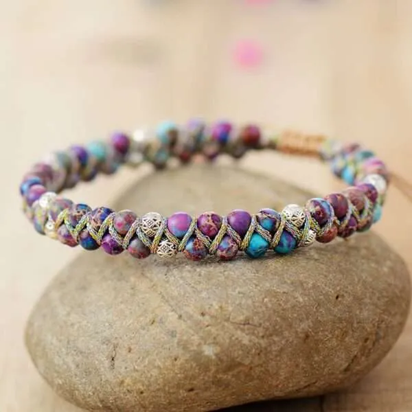 Pulsera de la relajación con piedras de jaspe
