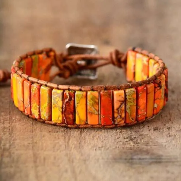 Pulsera de la buena clarividencia con piedras de jaspe
