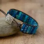 Pulsera de la buena clarividencia con piedras de jaspe