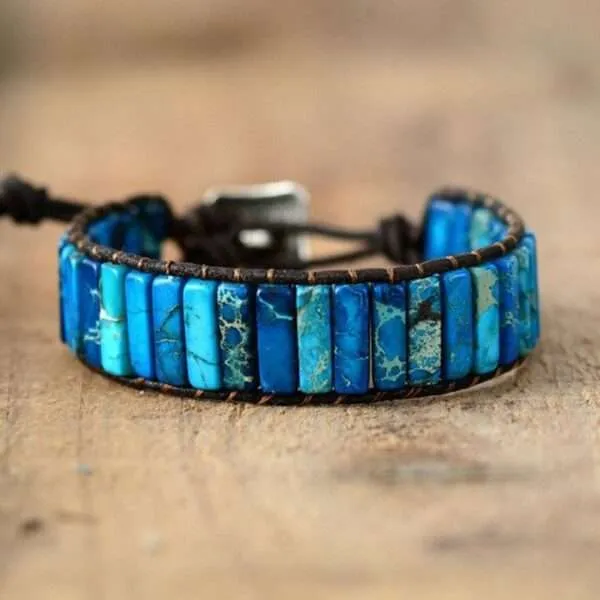 Pulsera de la buena clarividencia con piedras de jaspe