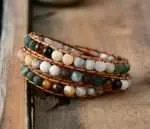Pulsera del otoño eterno con piedras de ónix, ojo de tigre, jaspe y ágata