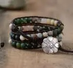 Pulsera del otoño eterno con piedras de ónix, ojo de tigre, jaspe y ágata