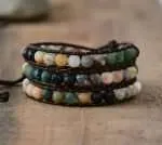 Pulsera del otoño eterno con piedras de ónix, ojo de tigre, jaspe y ágata