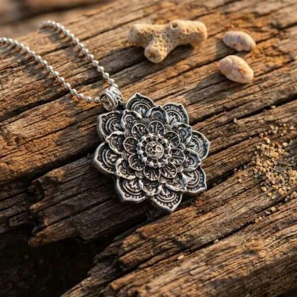 Collar Flor de Loto con Símbolo OM — Meditación y Amuleto