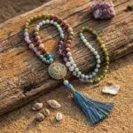 Collar Japa Mala de 108 cuentas del Nepal con piedras energéticas