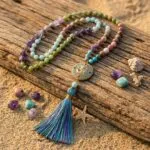 Collar Japa Mala de 108 cuentas del Nepal con piedras energéticas