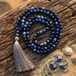Collar Japa Mala de 108 cuentas con piedras de sodalita