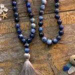 Collar Japa Mala de 108 cuentas con piedras de sodalita