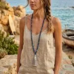 Collar Japa Mala de 108 cuentas con piedras de sodalita