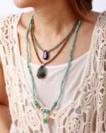 Collar Lariat del bienestar del cuerpo y el espíritu con turquesas