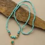Collar Lariat del bienestar del cuerpo y el espíritu con turquesas