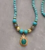 Collar Lariat del bienestar del cuerpo y el espíritu con turquesas