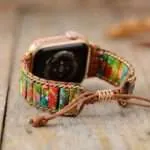 Correa Apple Watch de los 7 Chakras con piedras de jaspe o Amazonita