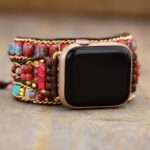 Correa Apple Watch boho con piedras de jaspe imperial (3 vueltas)