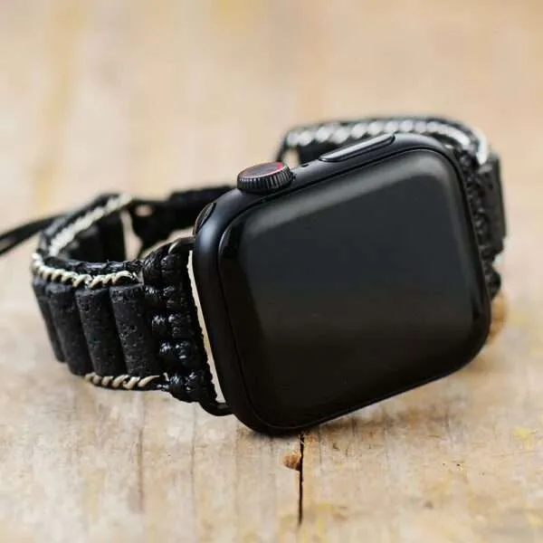 Correa Apple Watch hippie con jaspe, ojo de tigre o piedra de lava