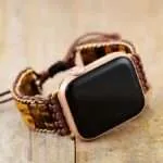 Correa Apple Watch hippie con jaspe, ojo de tigre o piedra de lava