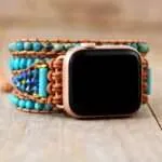 Correa Apple Watch hippie con turquesa y jaspe (5 vueltas)