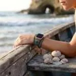 Correa Apple Watch hippie con turquesa y jaspe (5 vueltas)