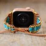 Correa Apple Watch natural con piedras semipreciosas