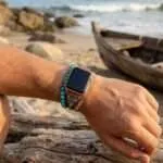 Correa Apple Watch bohemia con piedras de jaspe turquesa (3 vueltas)