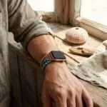 Correa Apple Watch bohemia con piedras de jaspe turquesa (3 vueltas)