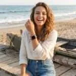 Correa Apple Watch boho con rodonita y cuarzo rosa (5 vueltas)