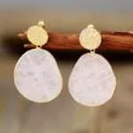 Pendientes boho de la conexión entre almas gemelas de cuarzo rosa