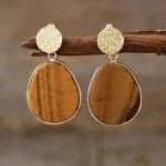 Pendientes boho de la conexión entre almas gemelas de cuarzo rosa
