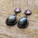 Pendientes de la visión nocturna con piedras la labradorita