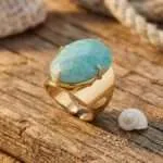 Anillo boho de las buenas decisiones con piedra de amazonita