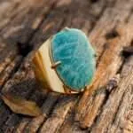 Anillo boho de las buenas decisiones con piedra de amazonita