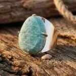 Anillo boho de las buenas decisiones con piedra de amazonita