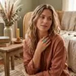 Anillo boho de las buenas decisiones con piedra de amazonita
