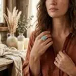 Anillo boho de las buenas decisiones con piedra de amazonita