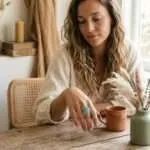Anillo boho de las buenas decisiones con piedra de amazonita