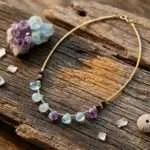 Collar de la conexión con el alma gemela de cuarzo rosa o fluorita