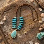 Collar de la etapa de cambio con amazonita y cuentas de jaspe