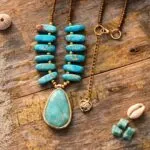 Collar de la etapa de cambio con amazonita y cuentas de jaspe