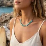 Gargantilla boho con piedras de Ágata y Semillas