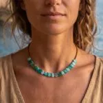 Gargantilla boho con piedras de Ágata y Semillas