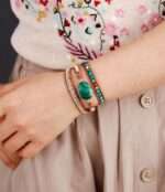 Pulsera de la amplificación de las energías positivas con malaquita