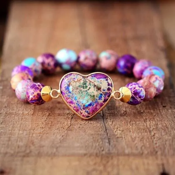 Pulsera del equilibrio sexual con piedras naturales de jaspe imperial