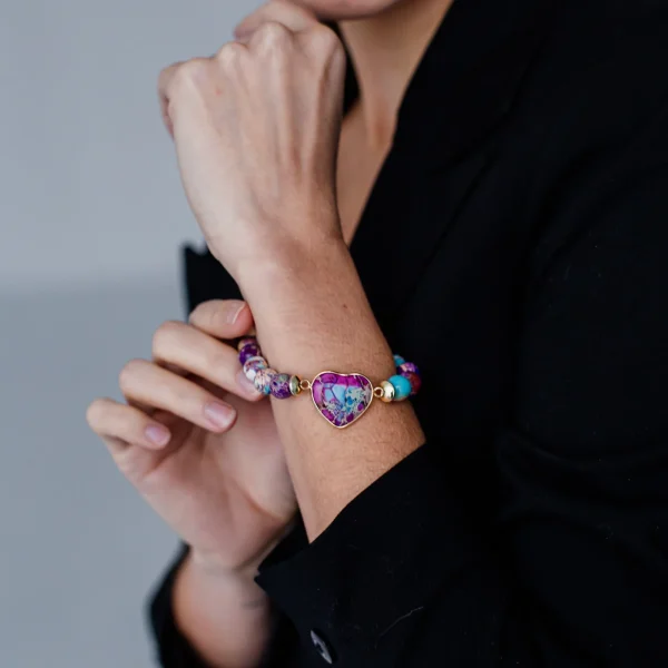 Pulsera del equilibrio sexual con piedras naturales de jaspe imperial