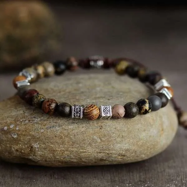 Pulsera del ser de luz con piedras naturales de jaspe
